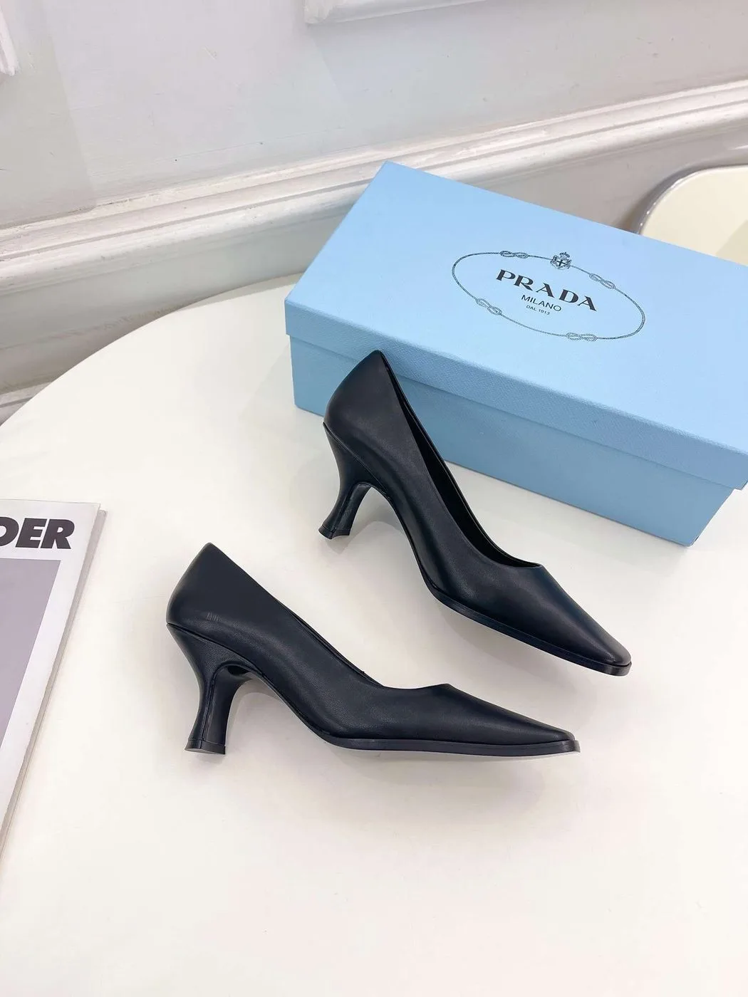 Alternative view of Prada Brushed Pumps Black