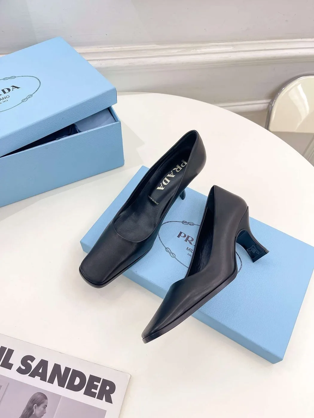 Prada Brushed Pumps Black - Image 3