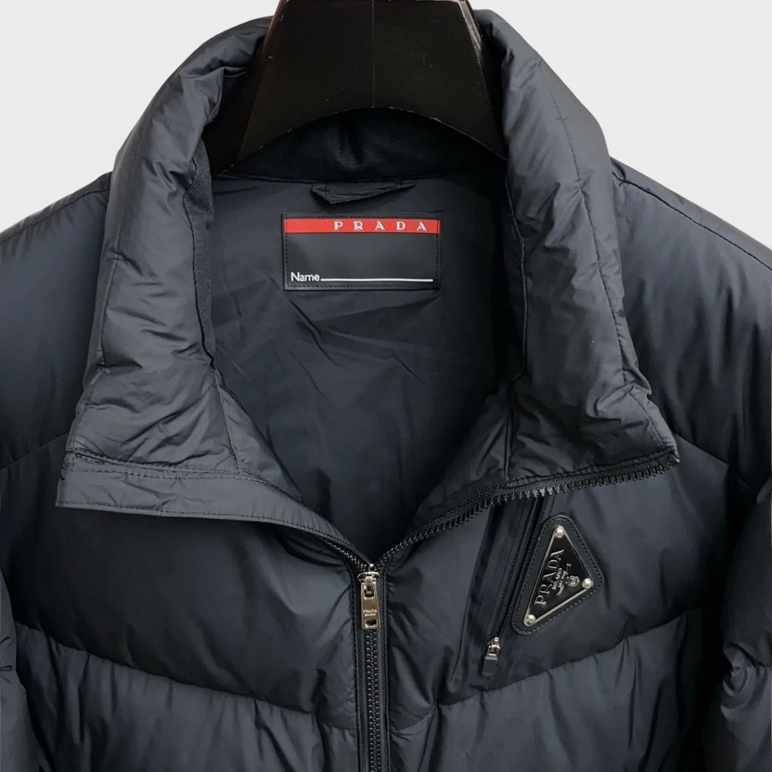 Alternative view of Prada Iconic Triangle Logo Padded Jacket Black