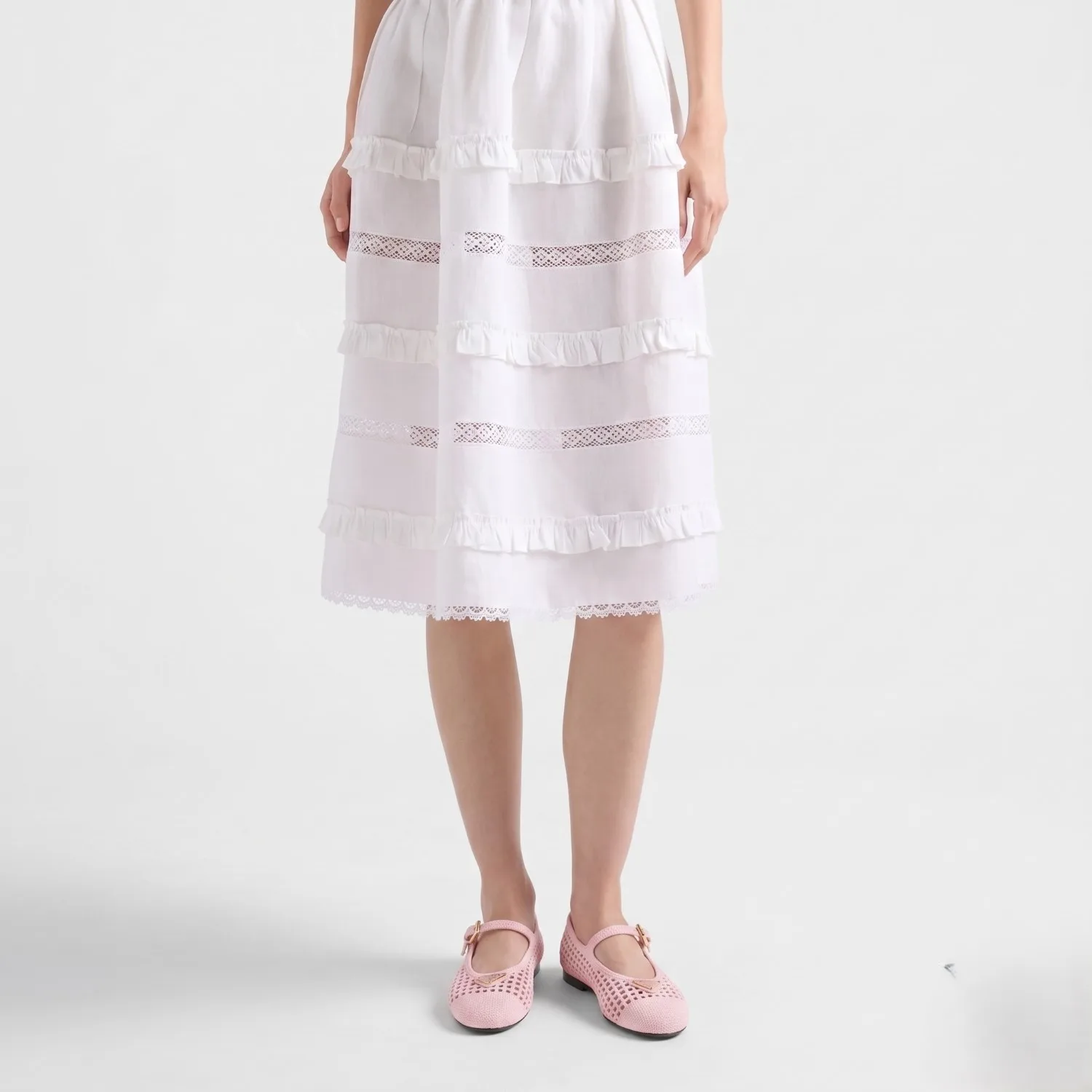 Alternative view of Prada Crochet Ballerinas Orchid Pink 1F364O_2F46_F0615_F_005