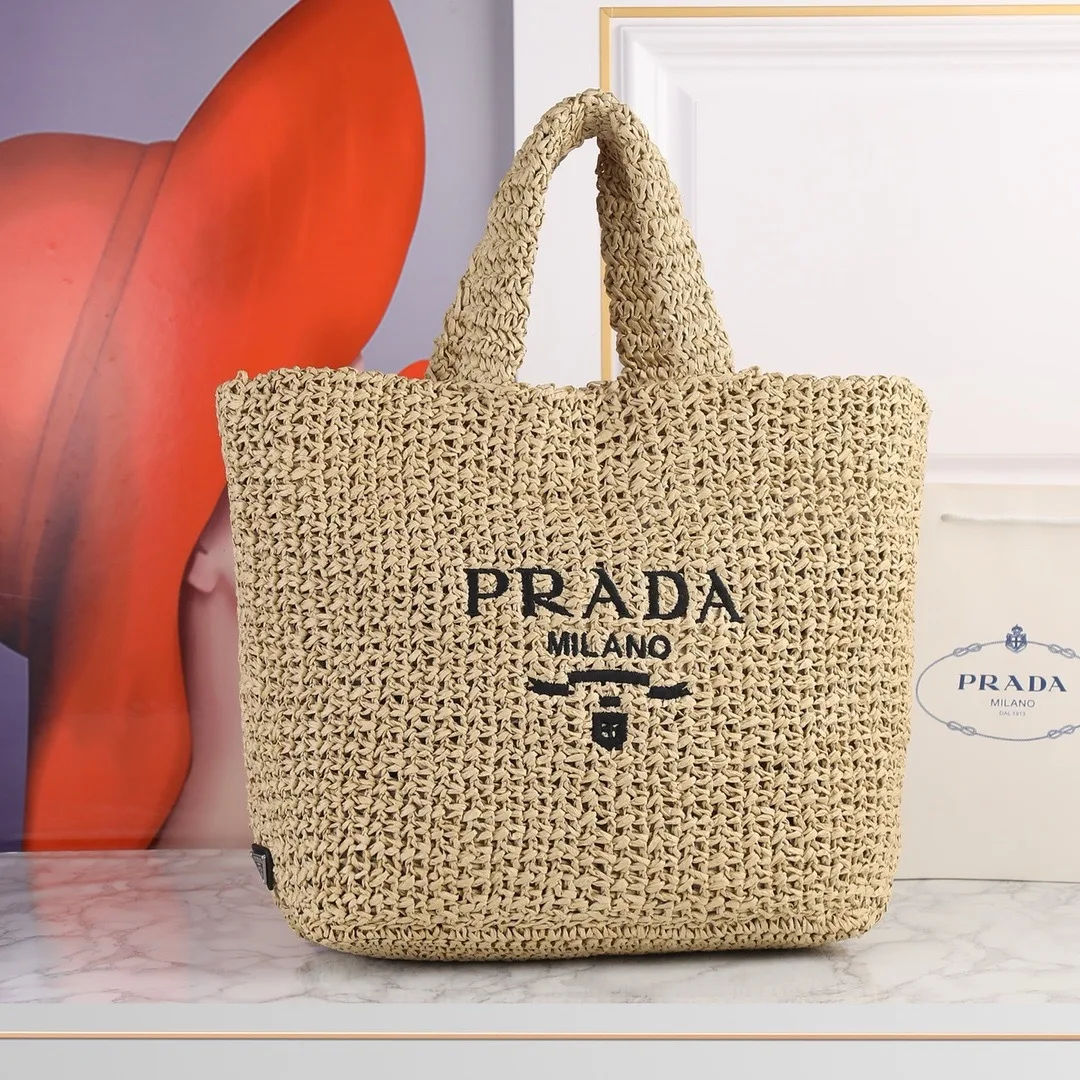 Prada Crochet Tote Bag / Beige 1BG392_2A2T_F0018_V_OOL - Image 3