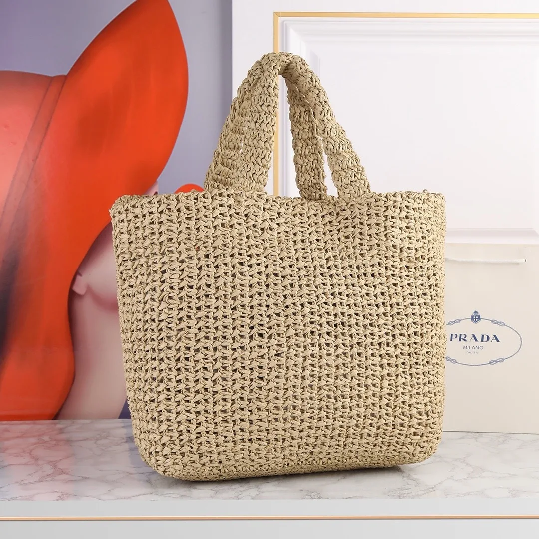 Prada Crochet Tote Bag / Beige 1BG392_2A2T_F0018_V_OOL - Image 5