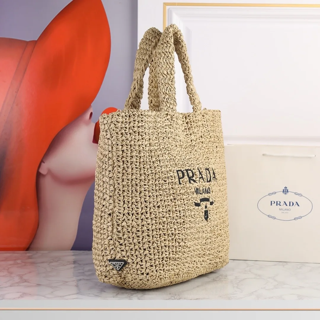 Prada Crochet Tote Bag / Beige 1BG392_2A2T_F0018_V_OOL - Image 4