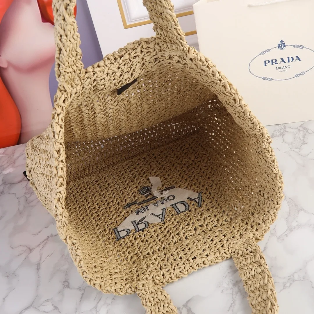 Prada Crochet Tote Bag / Beige 1BG392_2A2T_F0018_V_OOL - Image 6