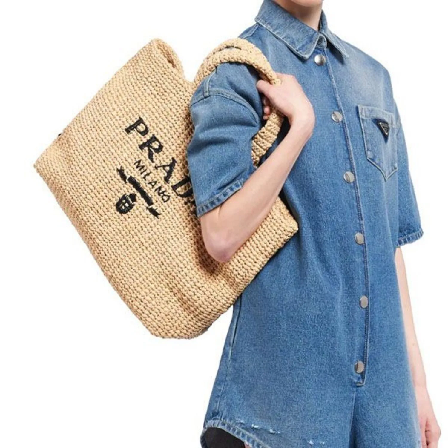 Alternative view of Prada Crochet Tote Bag / Beige 1BG392_2A2T_F0018_V_OOL