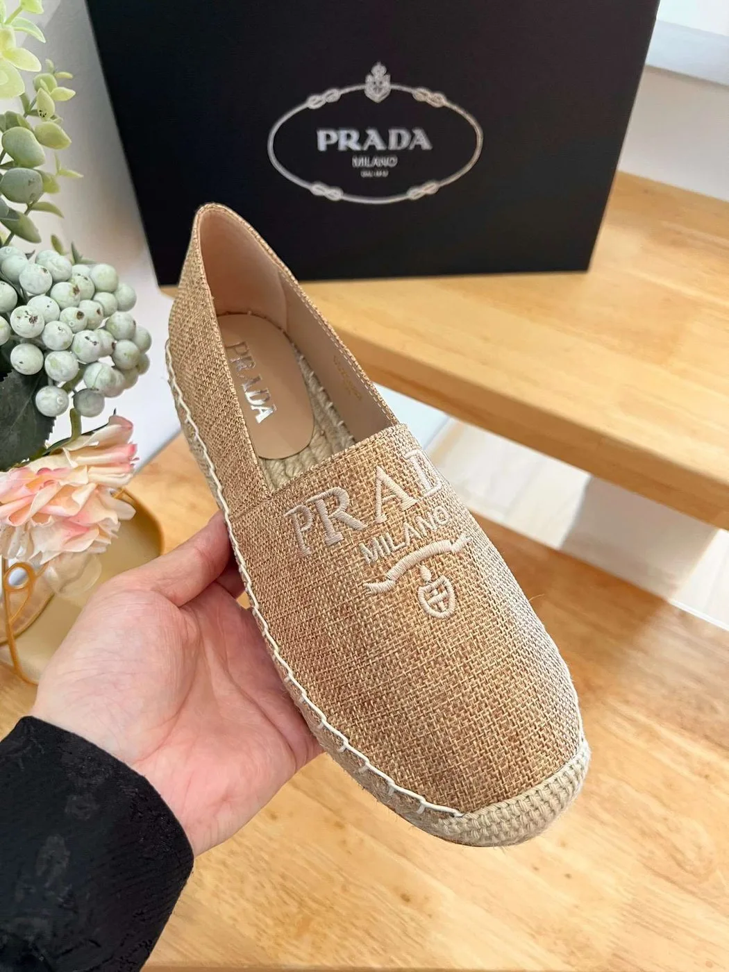 Alternative view of Prada Linen Espadrilles Brown