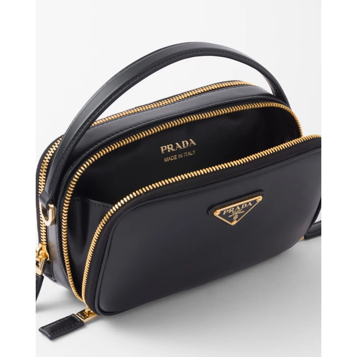 Prada Odette Leather Mini-Bag Black 1BH203_ASK_F0002_V_OVO- / 7.2 Inches - Image 4