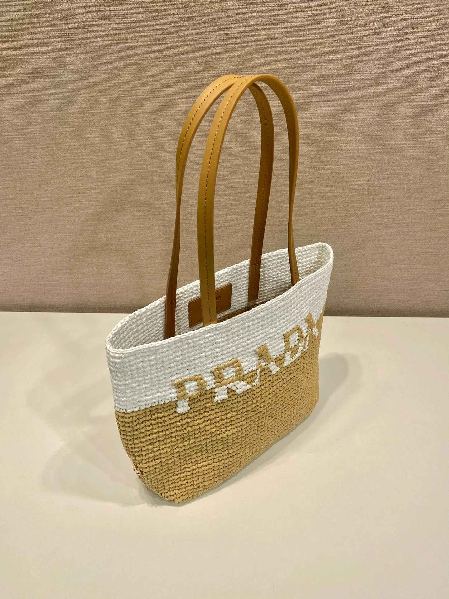 Prada Raffia Tote Bag Beige / - Image 10