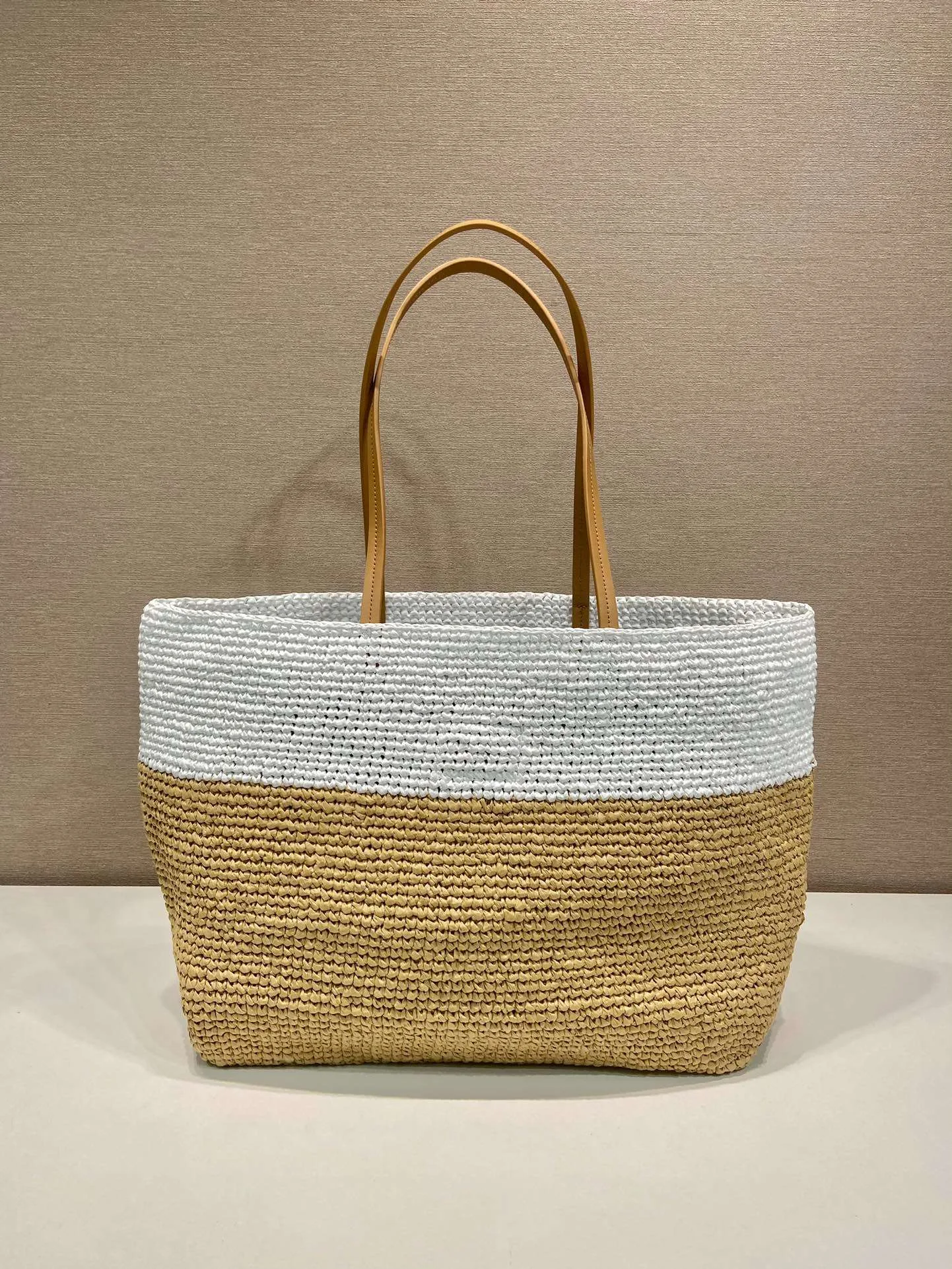 Prada Raffia Tote Bag Beige / 1BG442_2DJS_F0N86_V_OOO - Image 10
