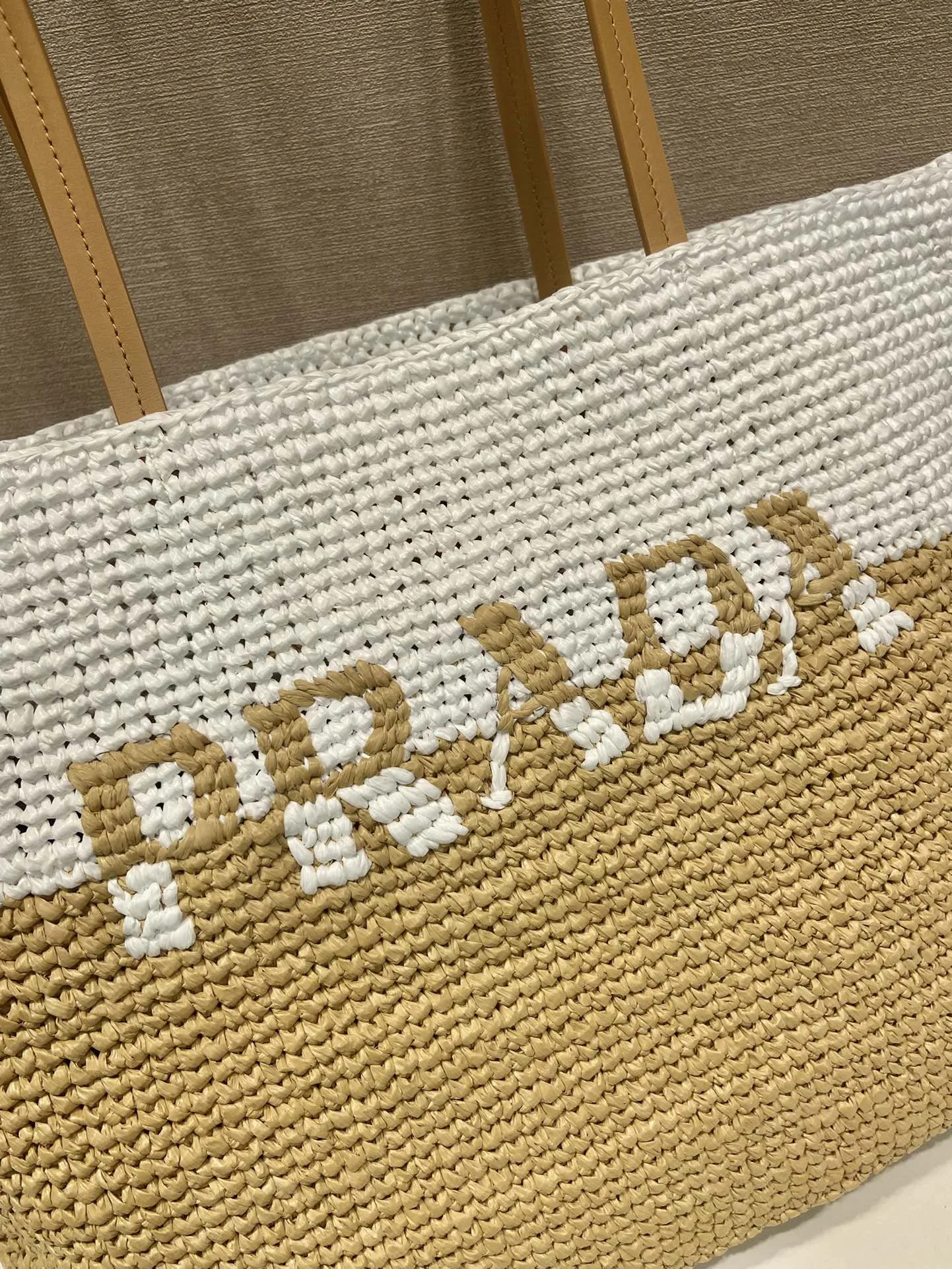 Prada Raffia Tote Bag Beige / 1BG442_2DJS_F0N86_V_OOO - Image 5
