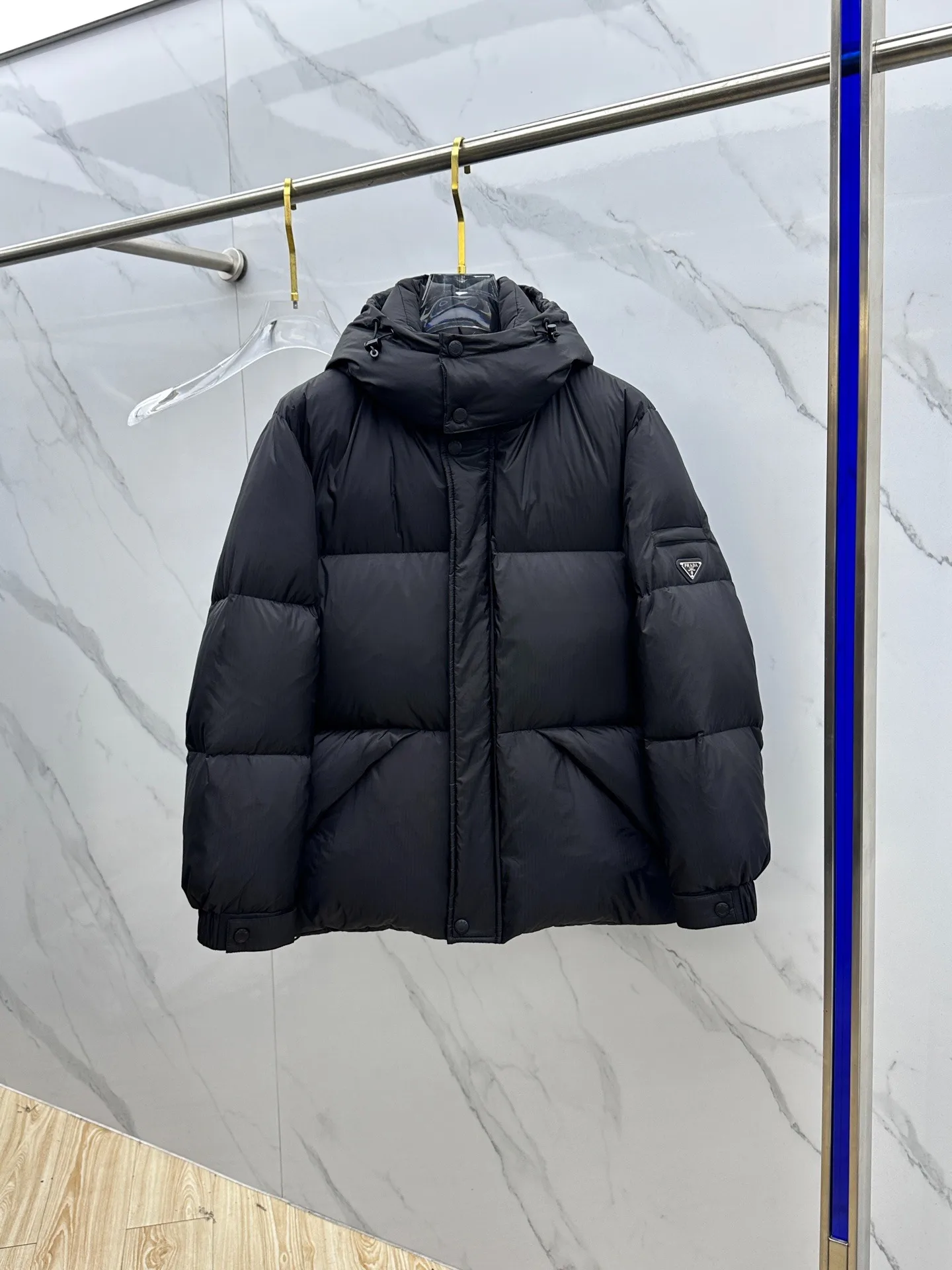 Alternative view of Prada ReNylon Hooded Down Puffer Jacket Black