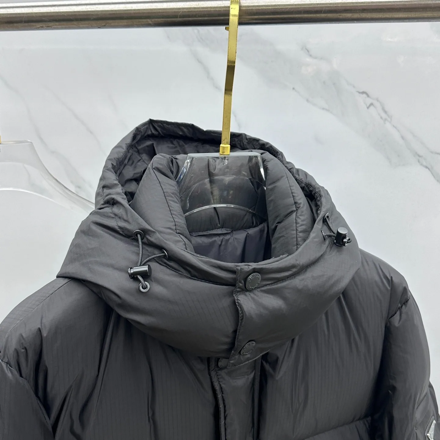 Prada ReNylon Hooded Down Puffer Jacket Black - Image 4