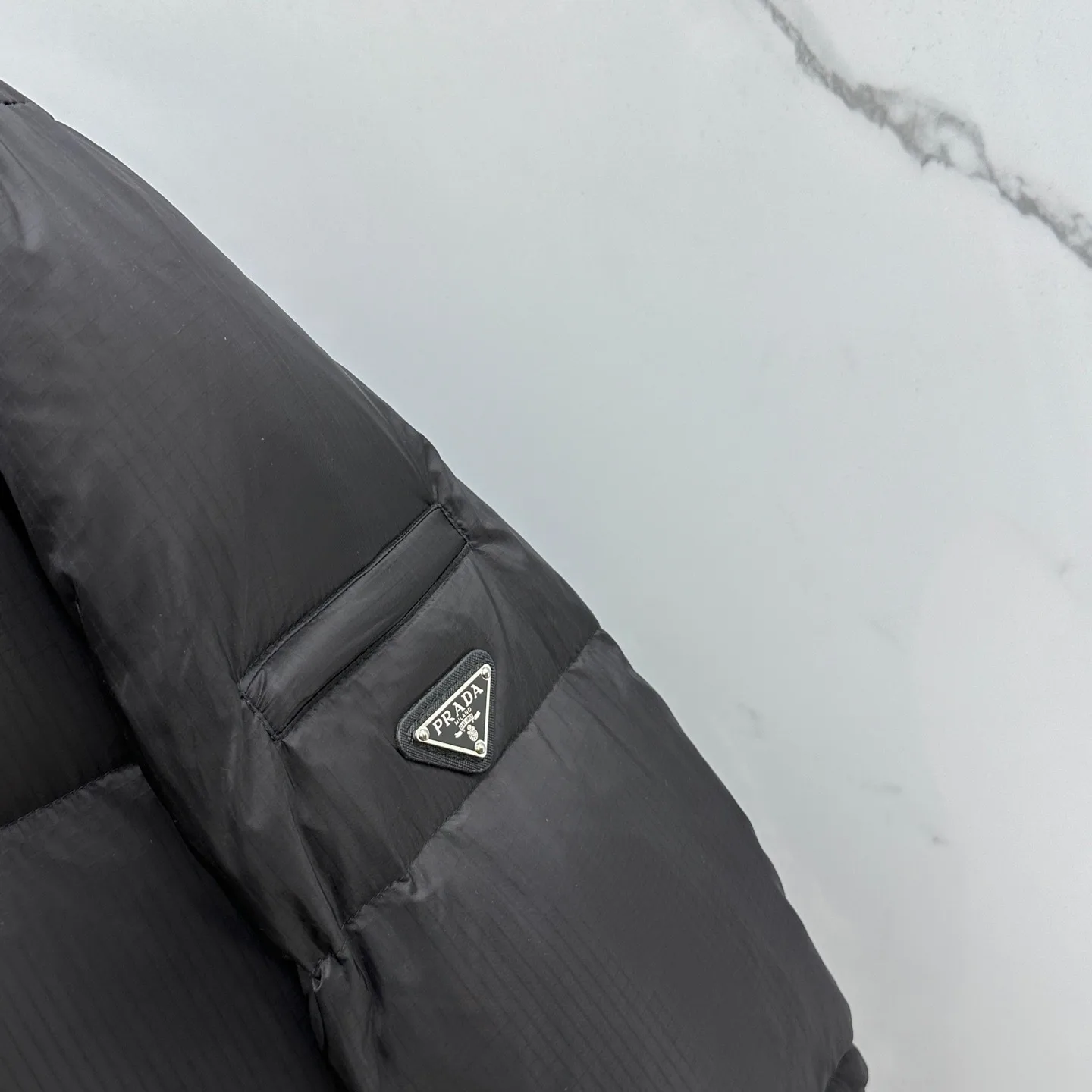 Prada ReNylon Hooded Down Puffer Jacket Black - Image 6