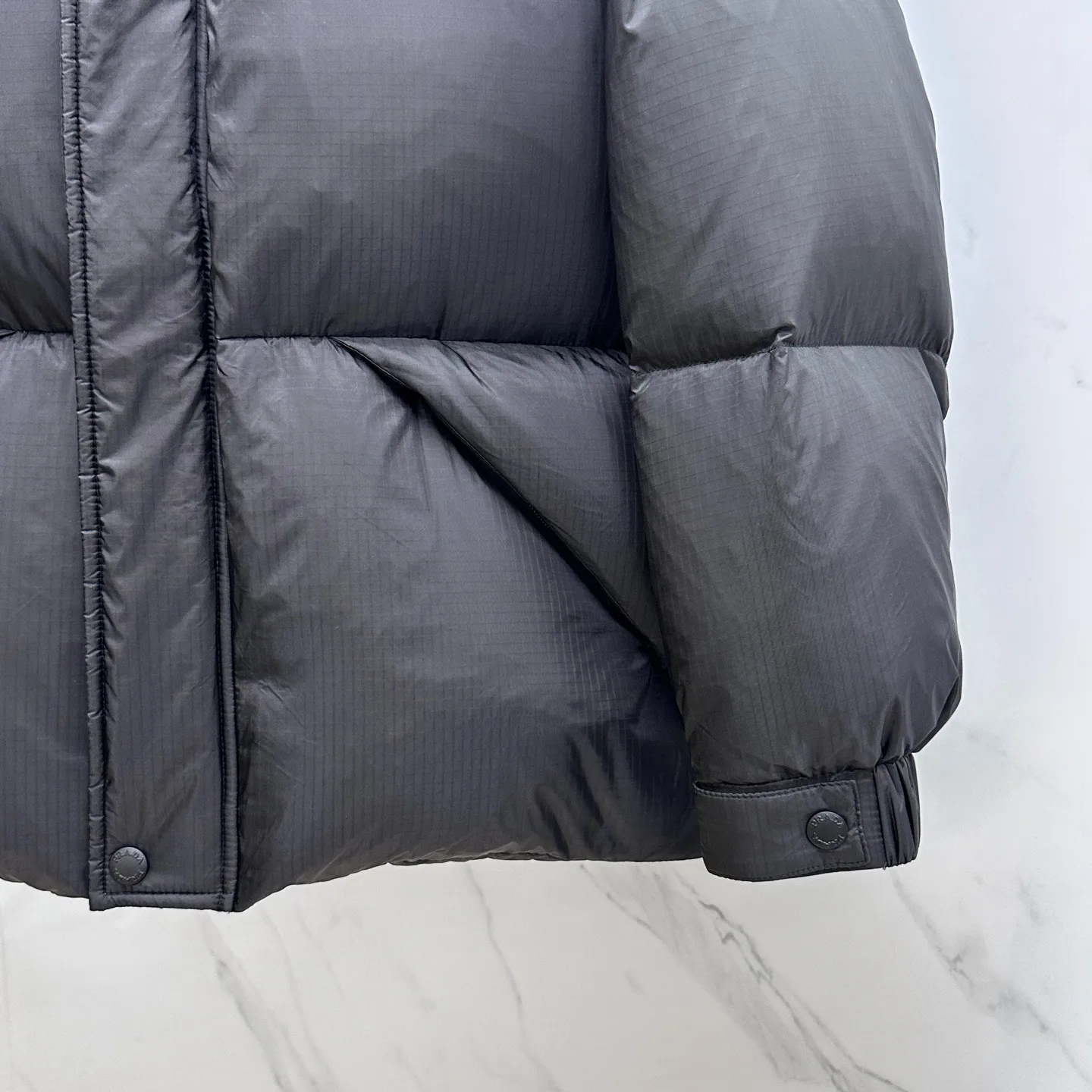 Prada ReNylon Hooded Down Puffer Jacket Black - Image 7