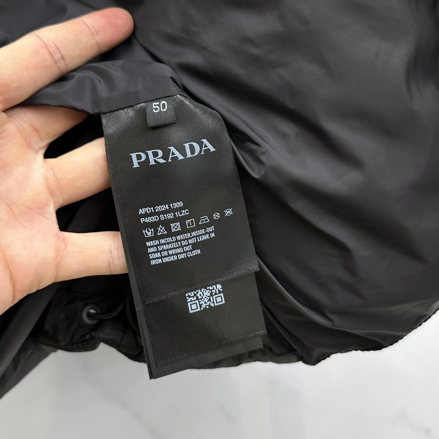 Prada ReNylon Hooded Down Puffer Jacket Black - Image 8