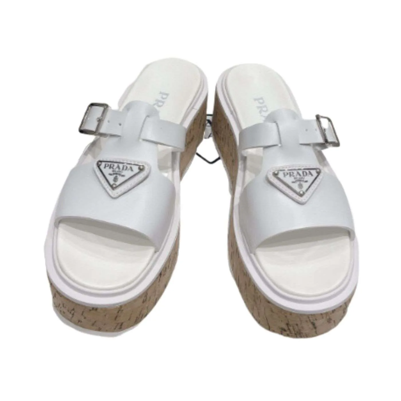 Alternative view of Prada Rubber Wedge Platform Slippers White