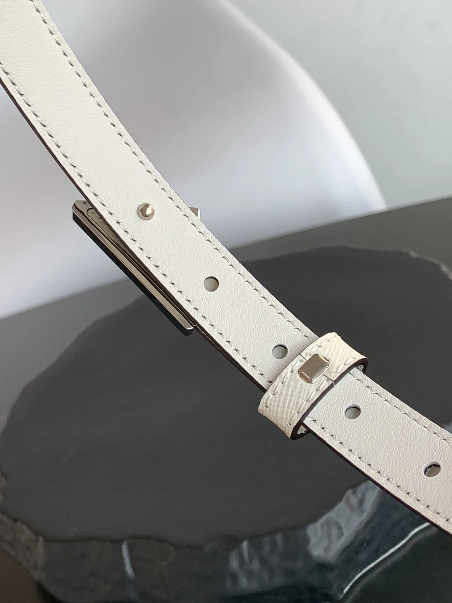 Prada Saffiano Belt White - Image 4
