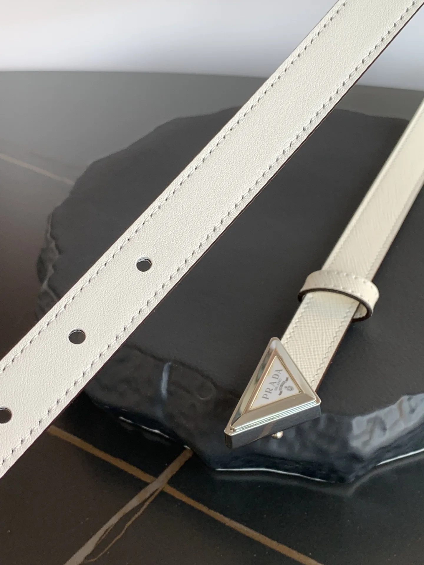 Prada Saffiano Belt White - Image 6