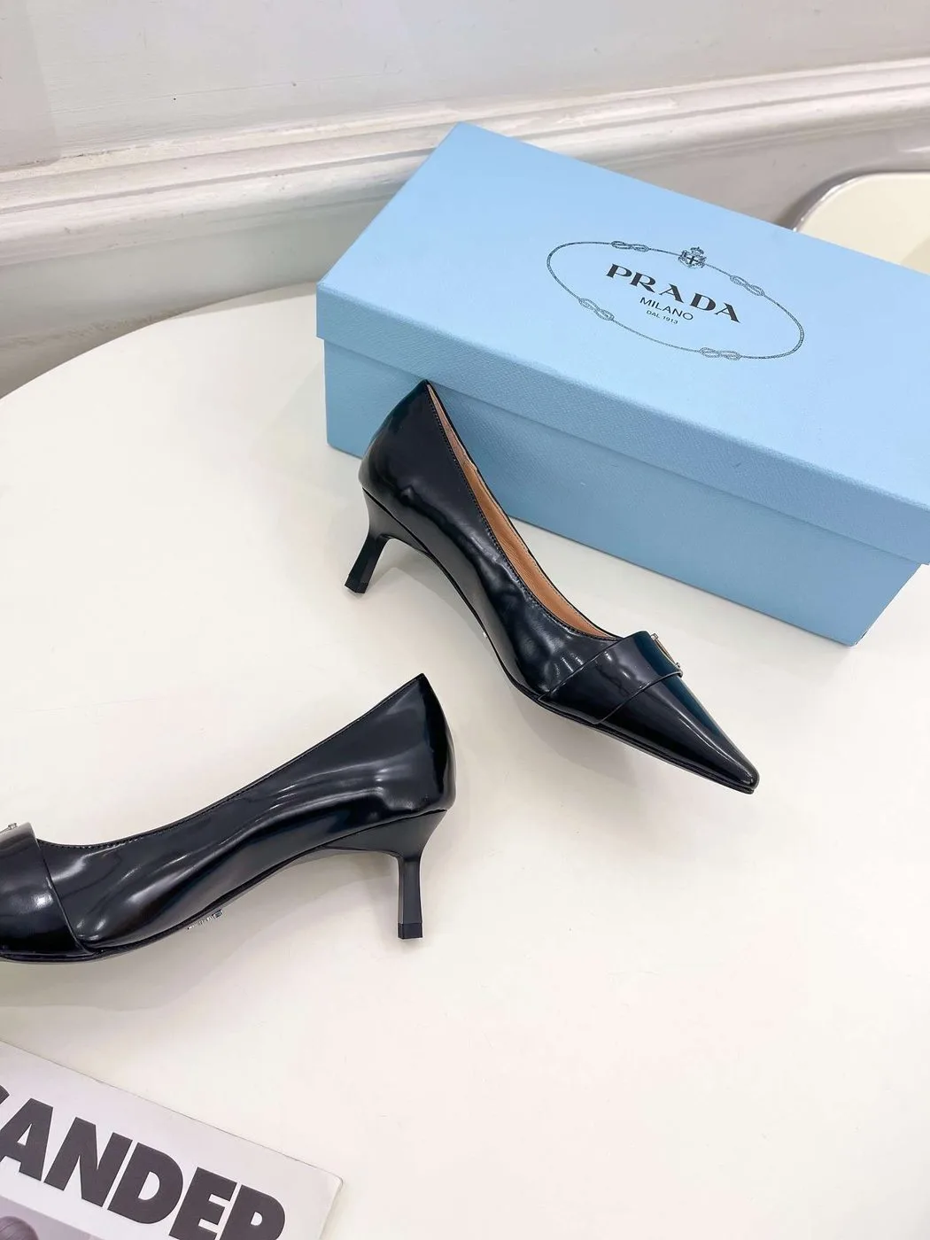 Alternative view of Prada Soft Pointed Heel Pumps Black