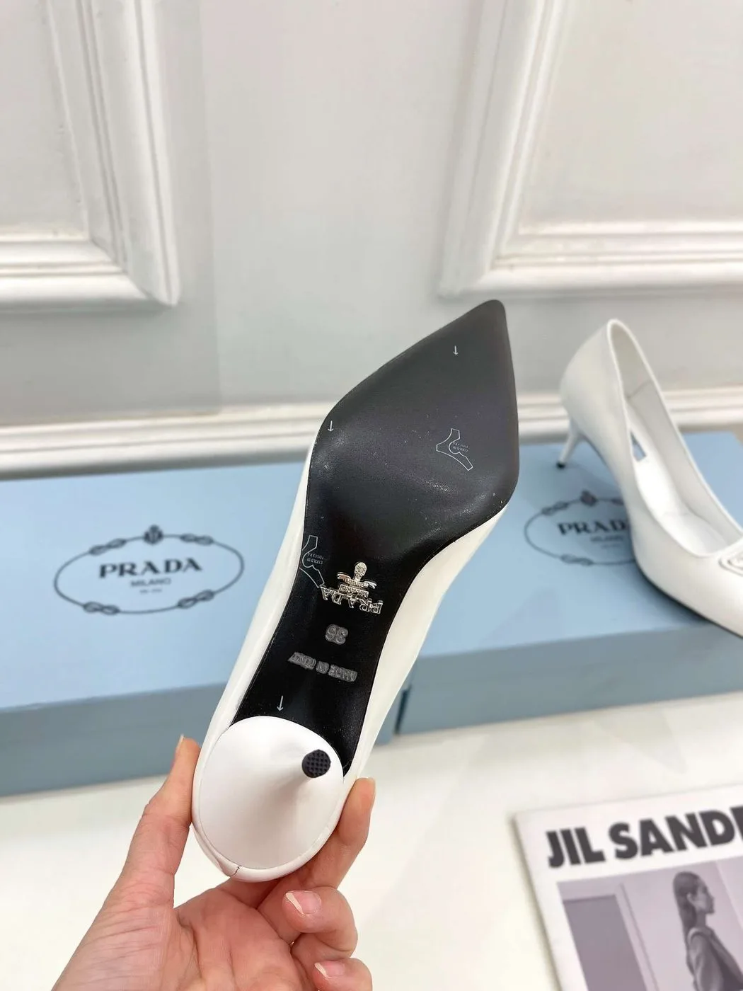 Alternative view of Prada Spike Pumps White