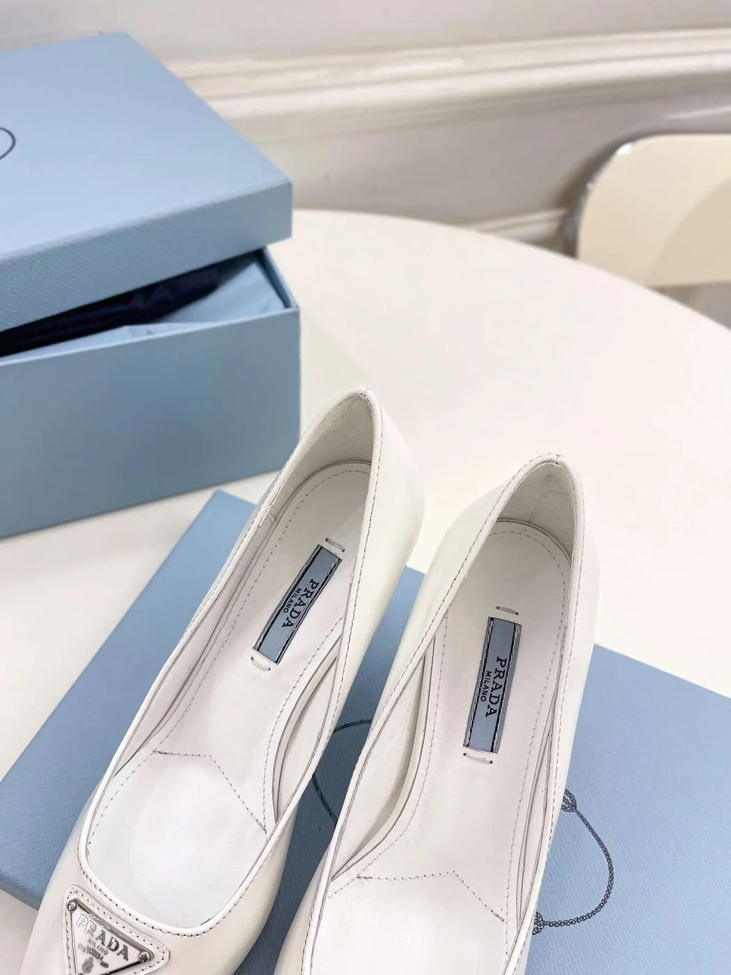 Prada Spike Pumps White - Image 5