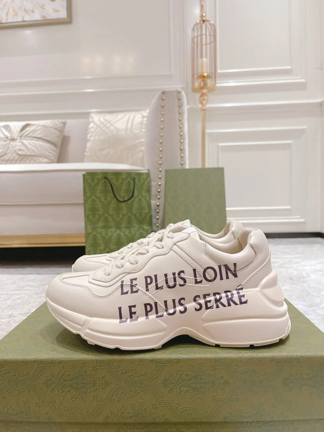Gucci Printed Rhyton Sneaker White - Image 5