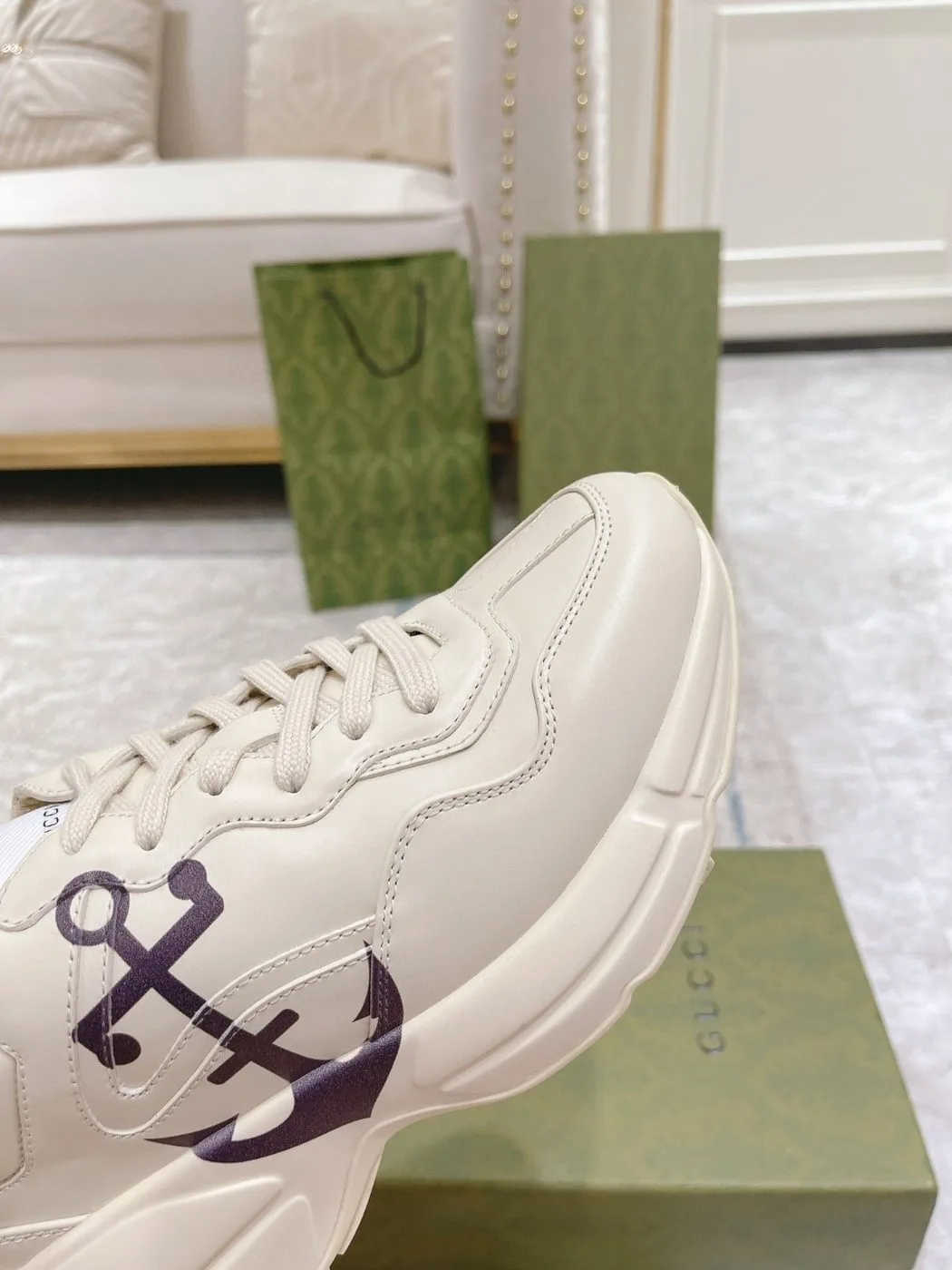 Alternative view of Gucci Printed Rhyton Sneaker White
