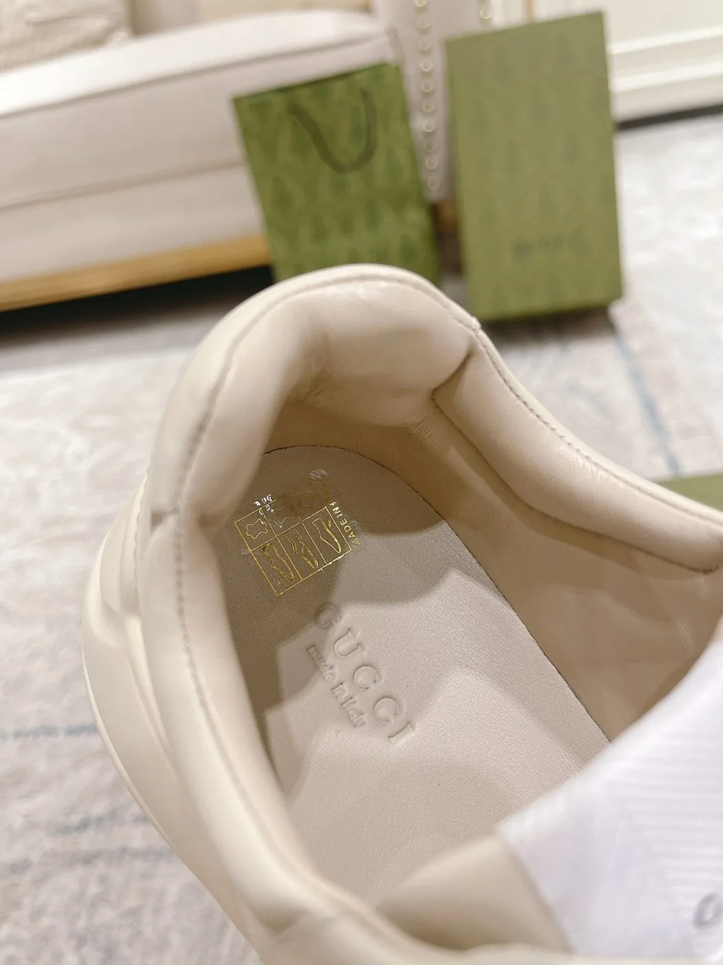 Gucci Printed Rhyton Sneaker White - Image 3