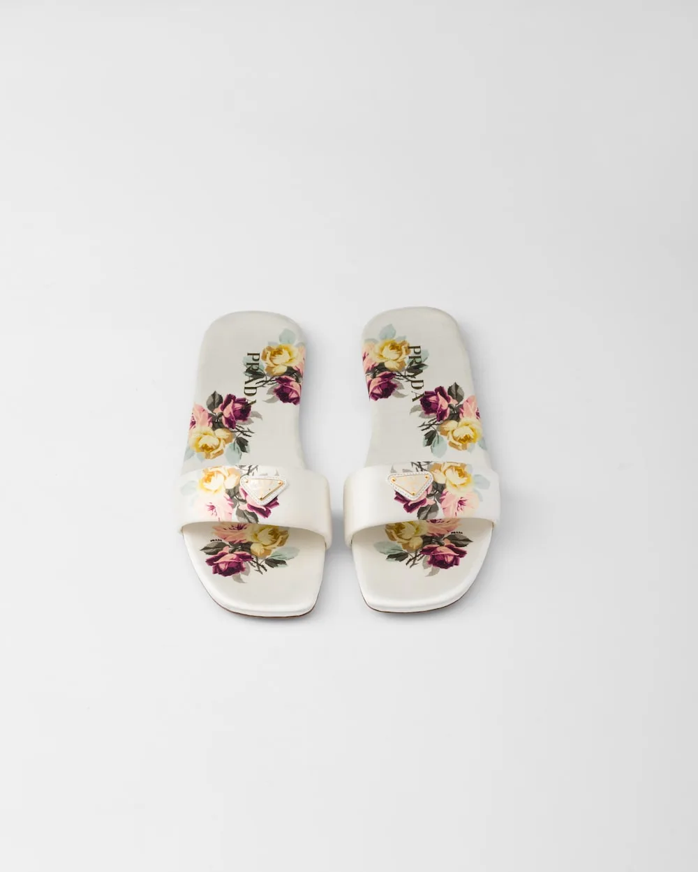 Prada Printed Satin Slides White 1XX355_3LPE_F0627_F_D005 - Image 4