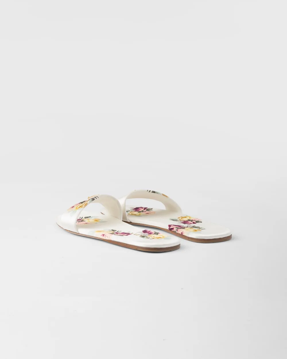 Prada Printed Satin Slides White 1XX355_3LPE_F0627_F_D005 - Image 3