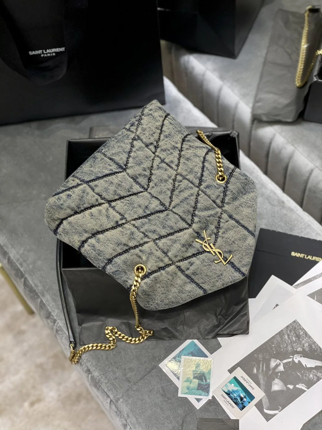 Saint Laurent Puffer Toy Bag Grey / - Image 5