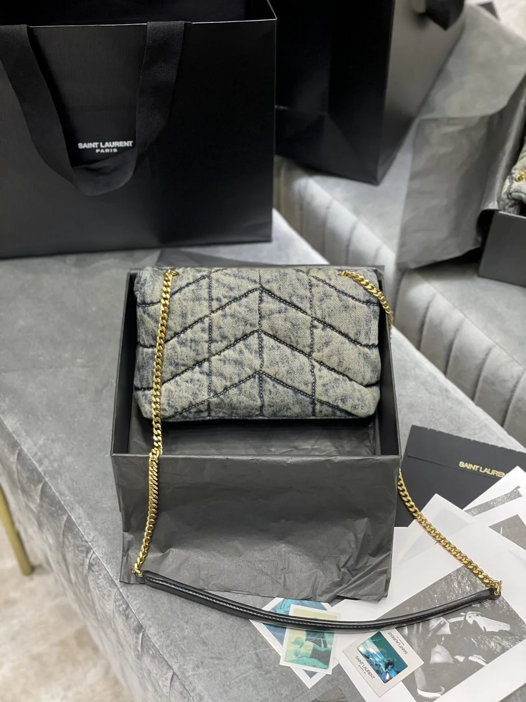 Saint Laurent Puffer Toy Bag Grey / - Image 3