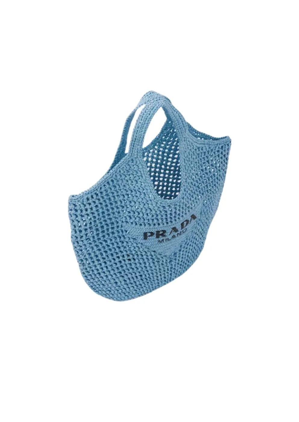 Prada Raffia Tote Bag Blue 1BG424_2A2T_F0076_V_OOO - Image 2