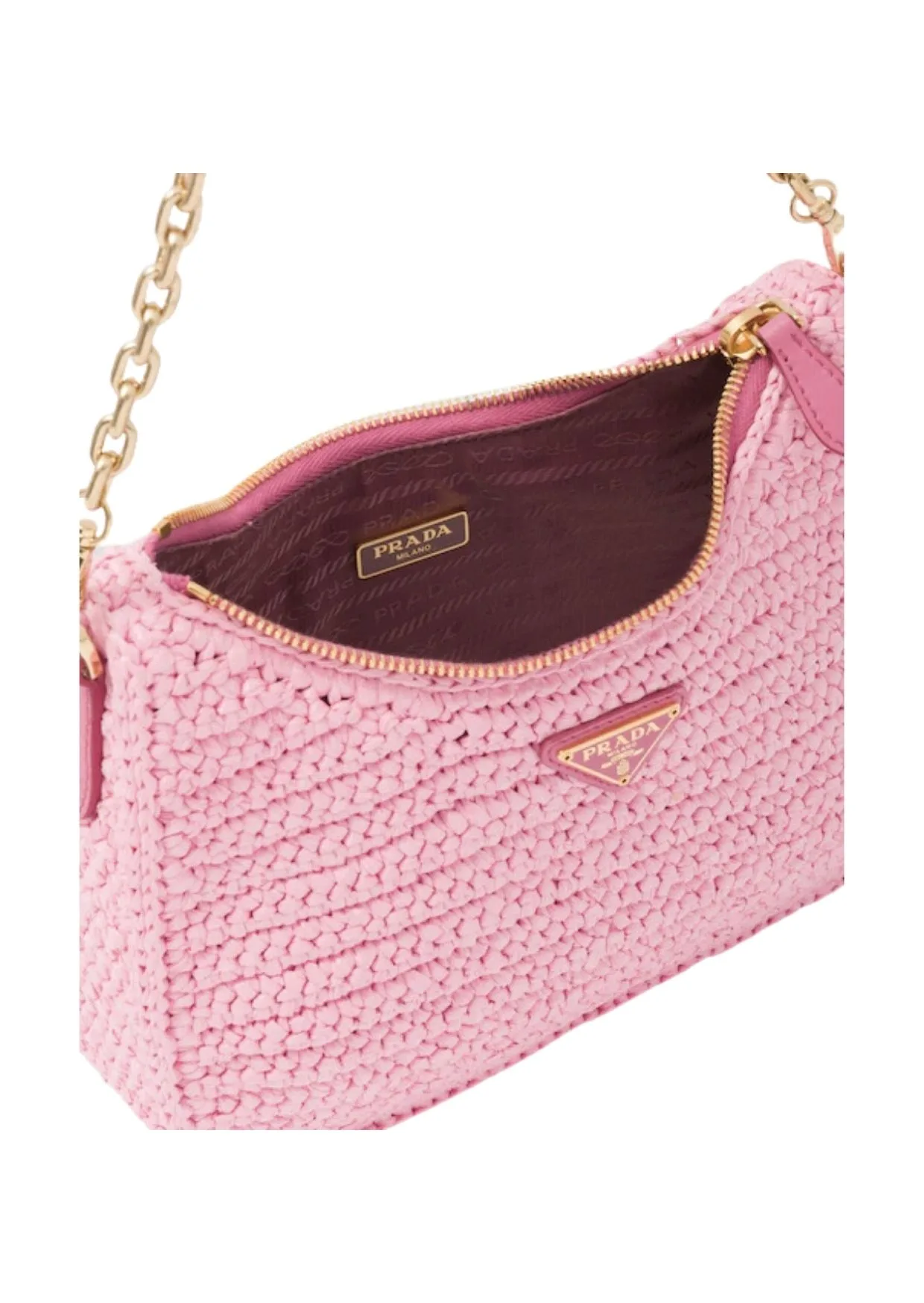 Re- 2005 Raffia Bag Pink 1BH204_2A2T_F0442_V_V9L - Image 3