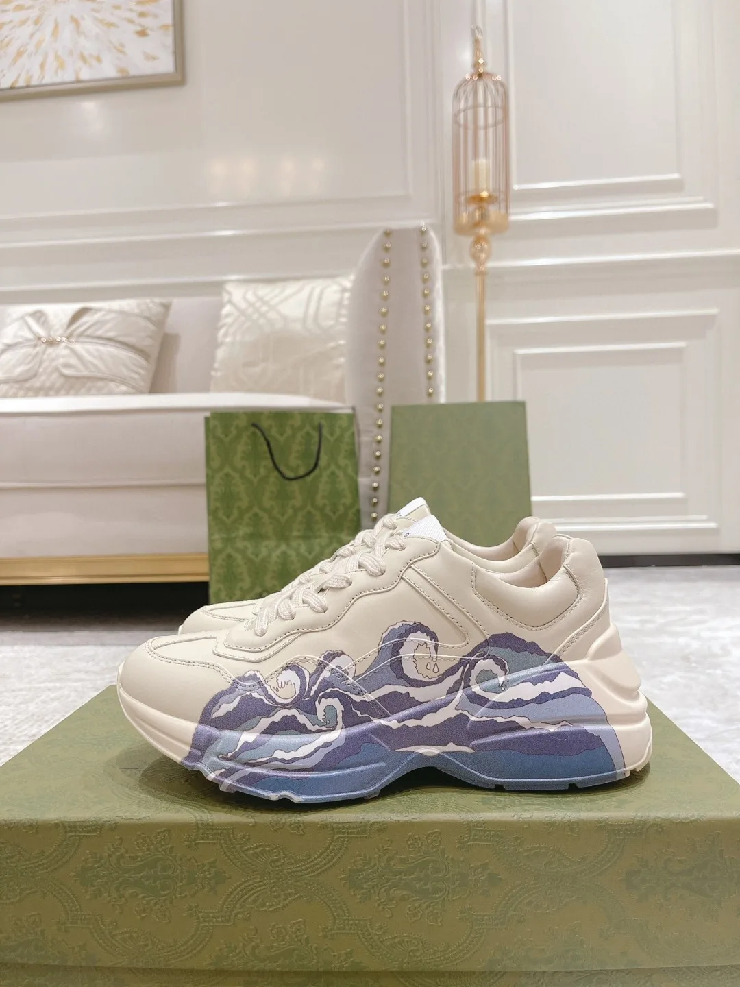 Alternative view of Gucci Rhyton Sneaker With Wave White