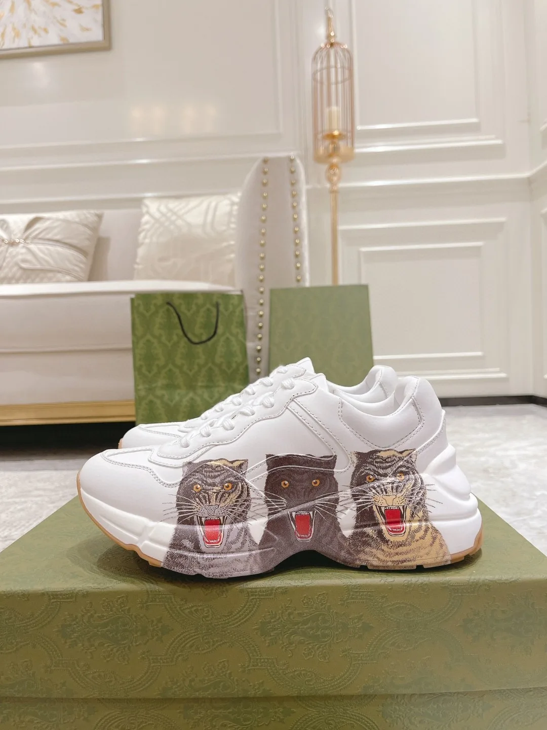 Alternative view of Gucci Rhyton Tiger Sneaker White