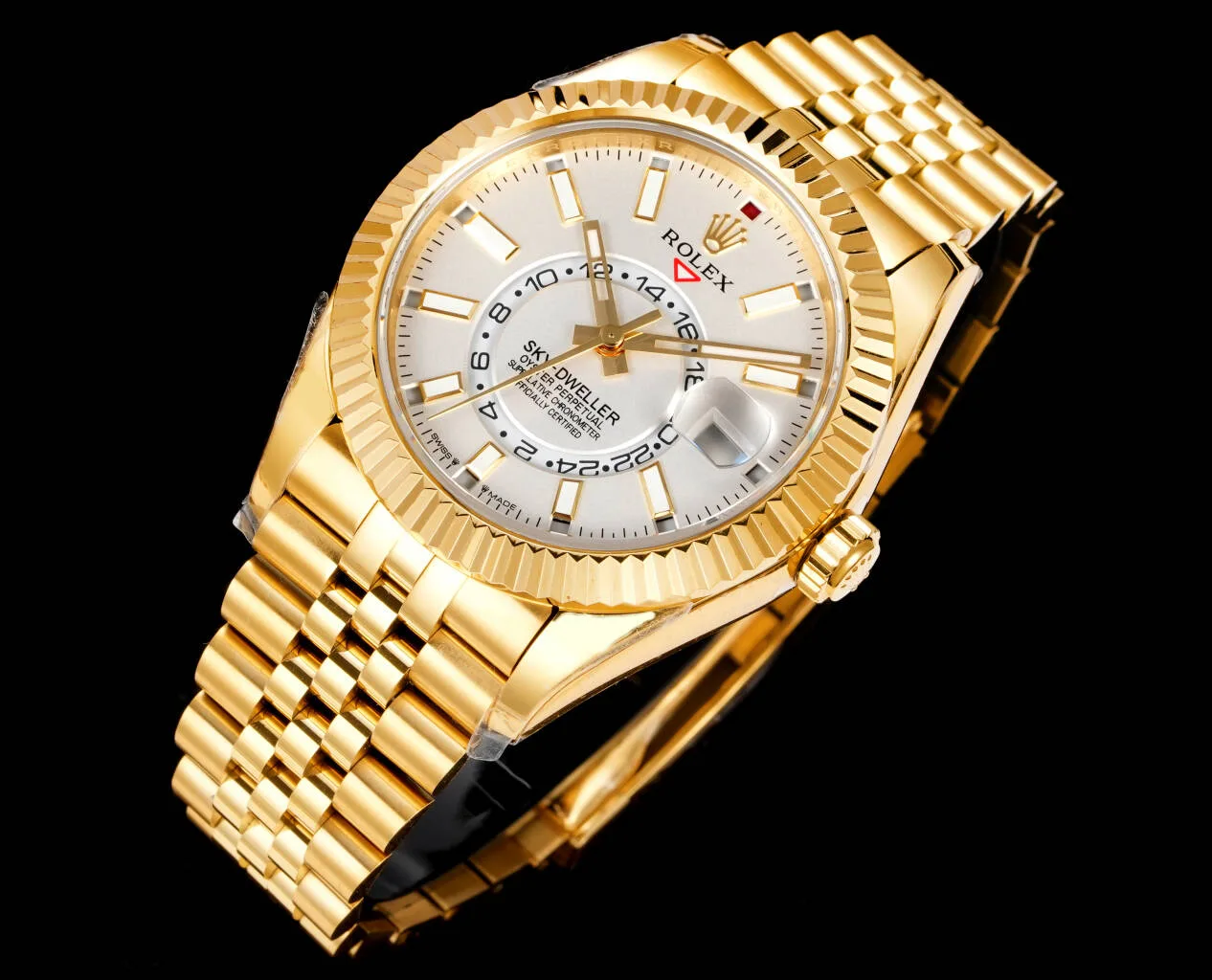 Alternative view of Rolex Sky Dweller Yellow Gold White Dial