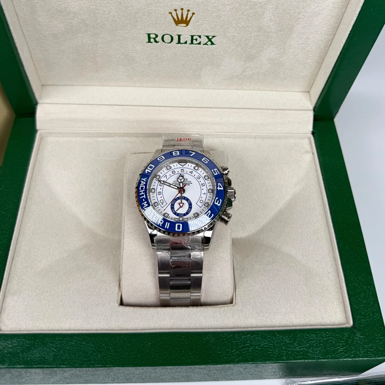 Rolex Yacht-Master II Watch Silver Toned White Dial - Image 4