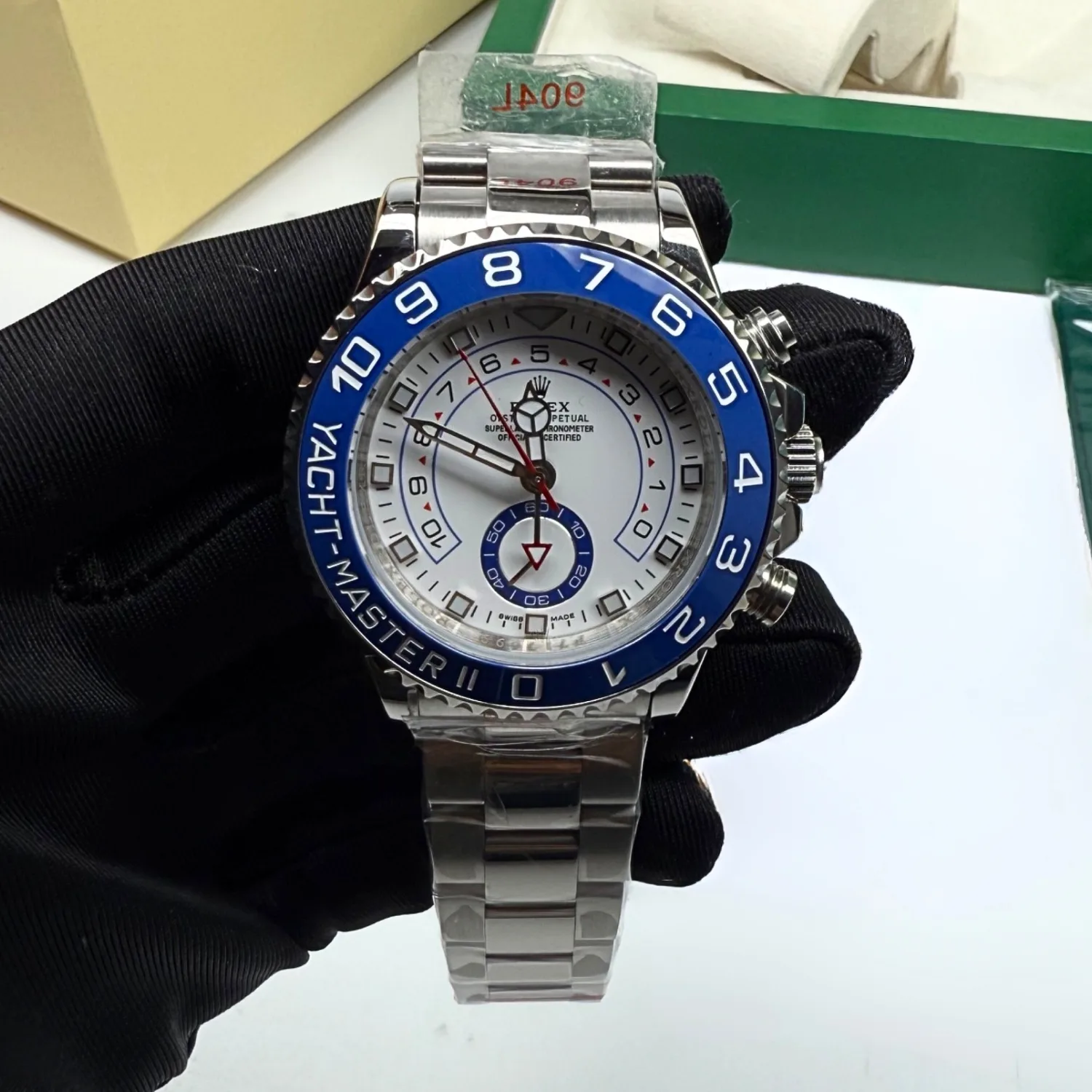 Alternative view of Rolex Yacht-Master II Watch Silver Toned White Dial