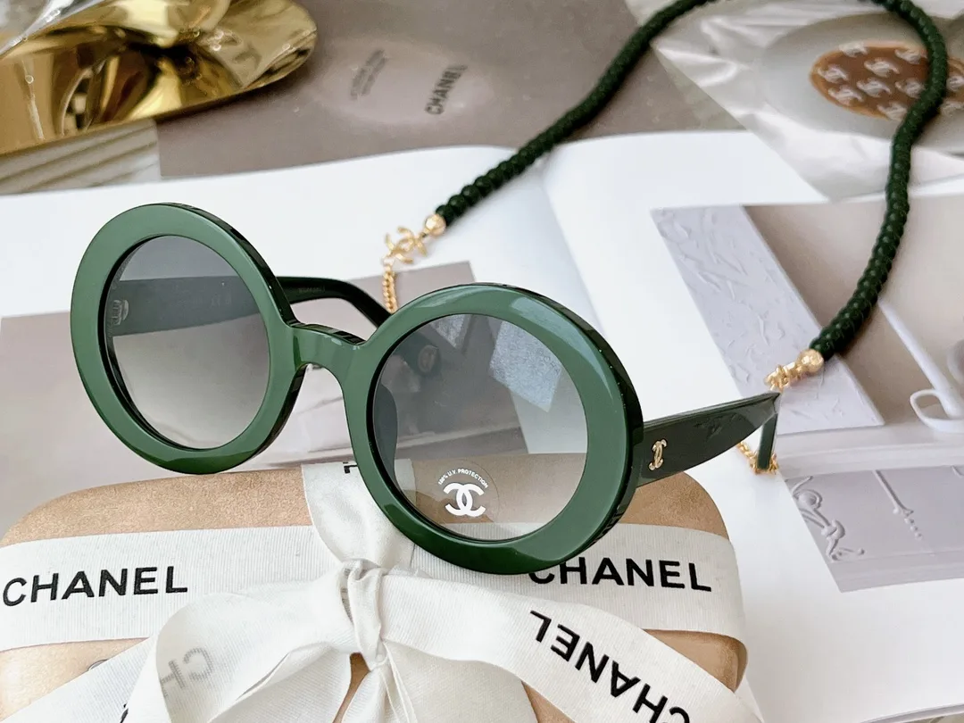 Chanel Round Sunglasses Green