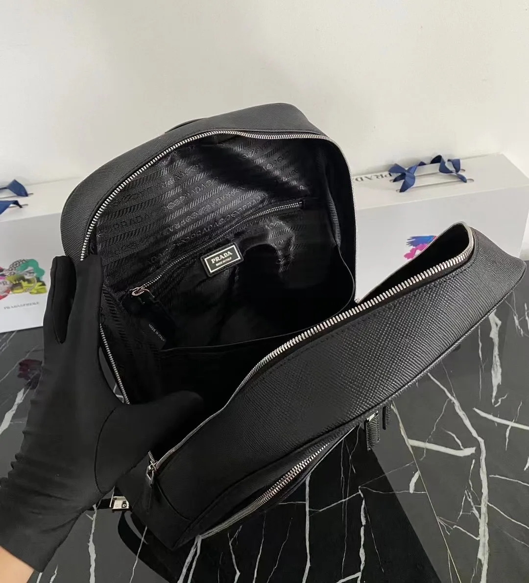 Prada Saffiano Backpack Black / 2VZ102_2FAD_F0002_V_OOO - Image 5