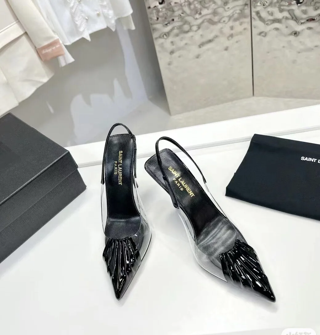 Saint Laurent Pointed-Toe Pumps Black - Image 3