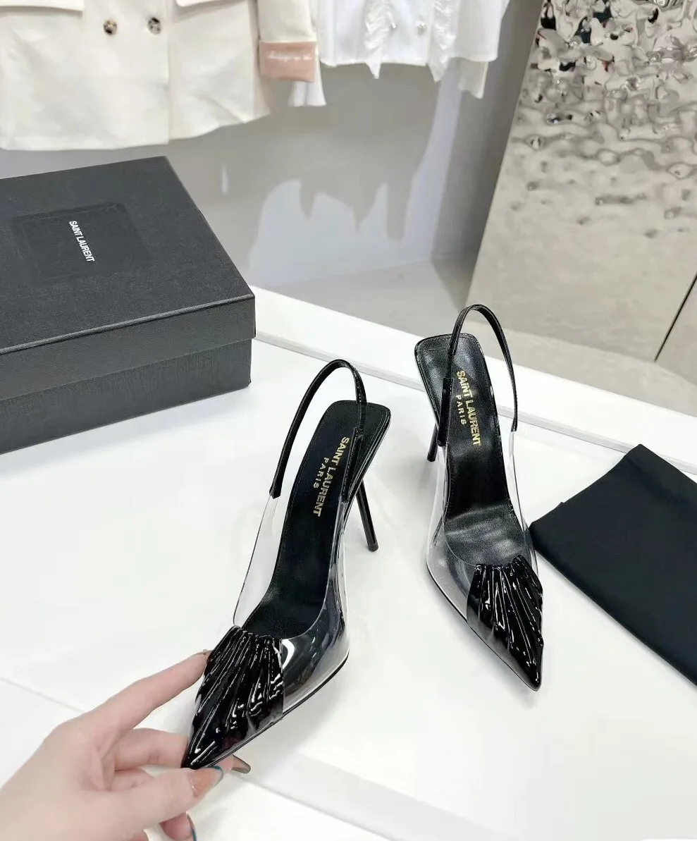 Alternative view of Saint Laurent Pointed-Toe Pumps Black