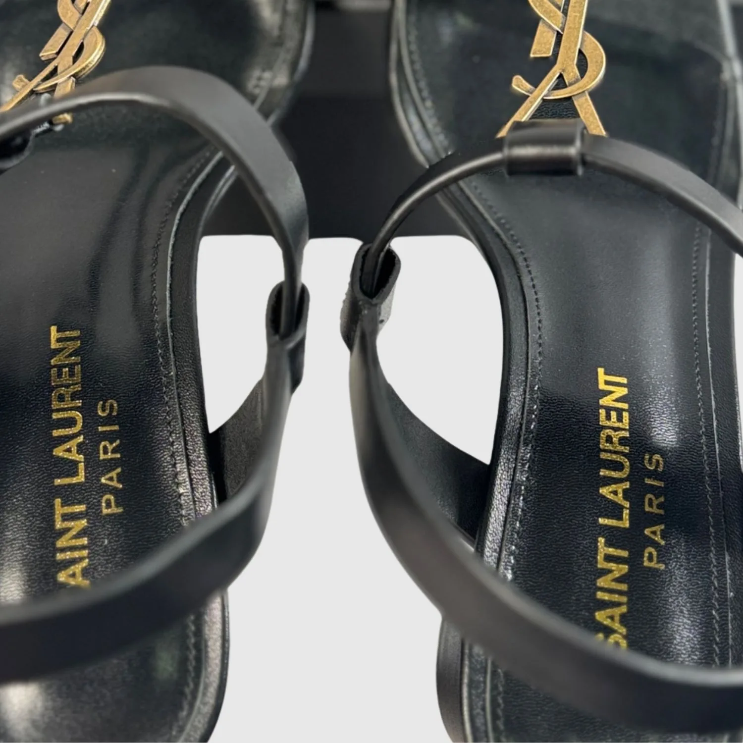 Saint Laurent Cassandra Heeled Sandals Black YSL - Image 8