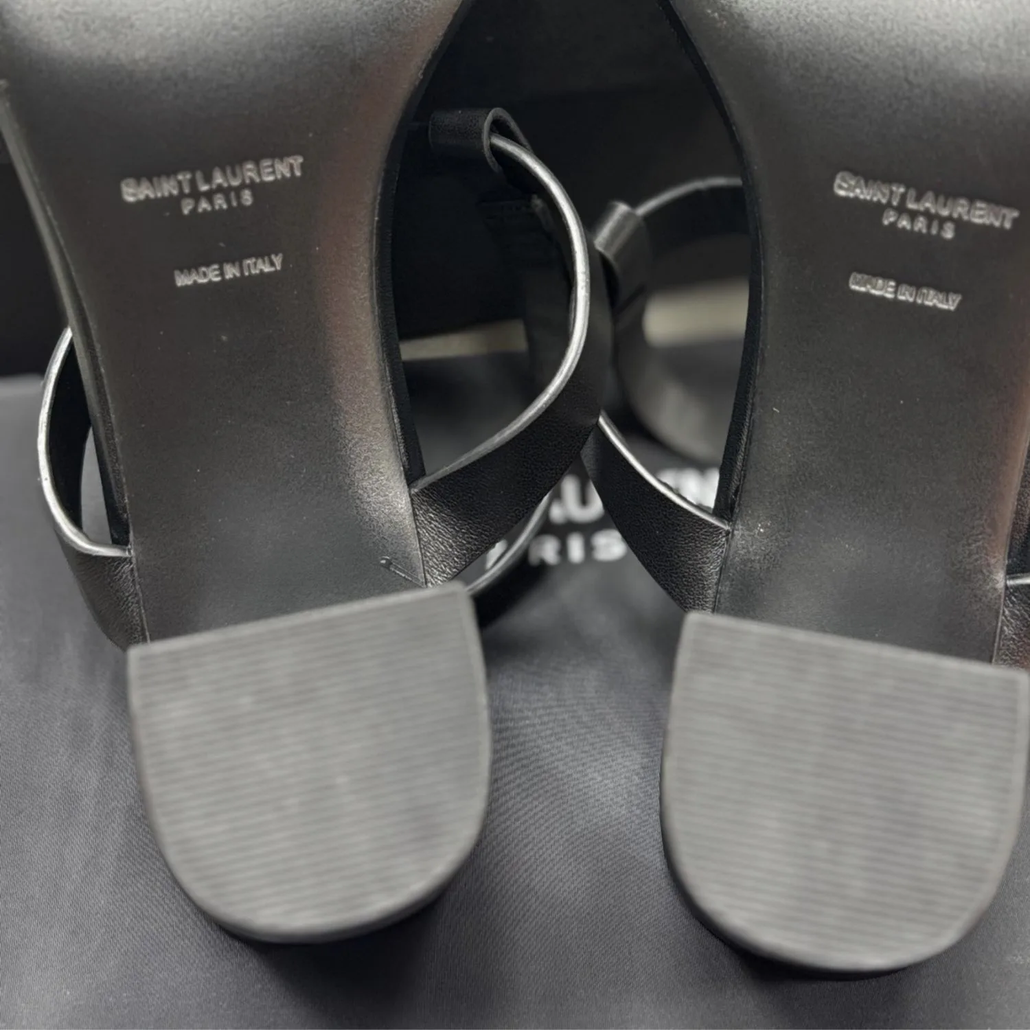 Saint Laurent Cassandra Heeled Sandals Black YSL - Image 4