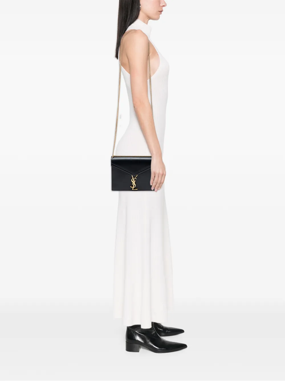 Alternative view of Saint Laurent Cassandra Medium Shoulder Bag / Black Gold Hardware