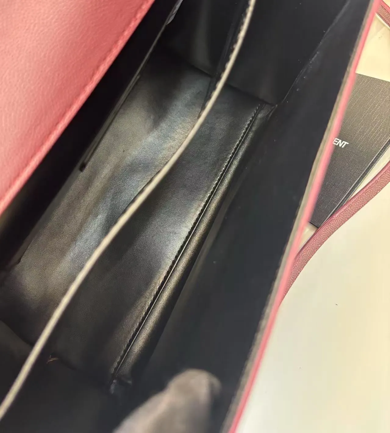 Saint Laurent Cassandra Medium Top Handle Bag Deep Burgundy / YSL - Image 5