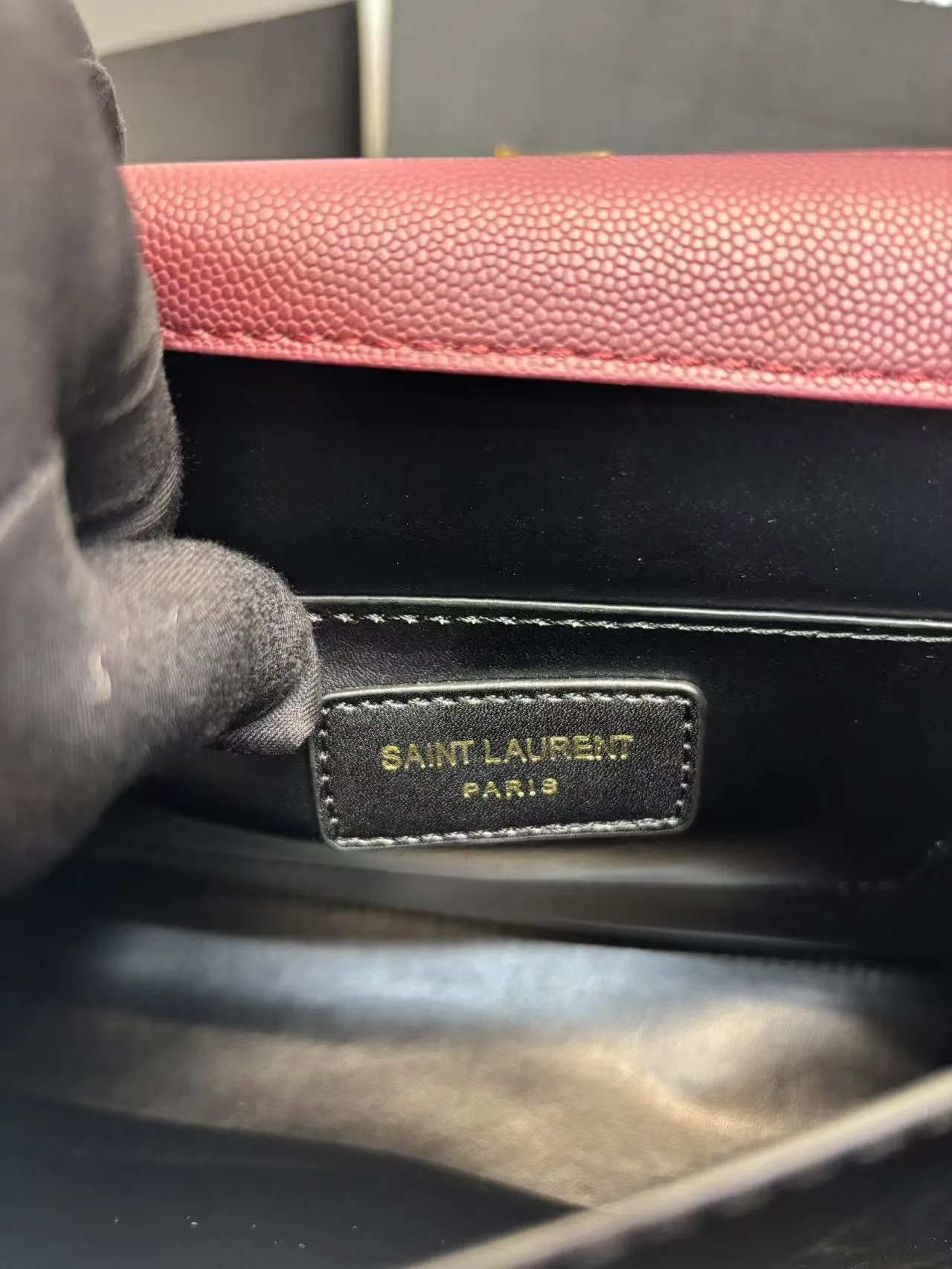 Saint Laurent Cassandra Medium Top Handle Bag Deep Burgundy / YSL - Image 7