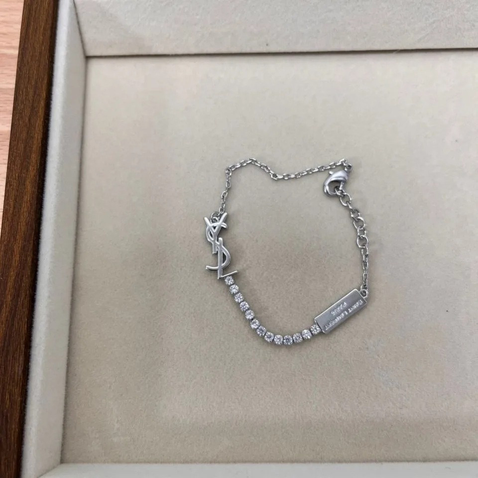 Saint Laurent Cassandre Charm Bracelet In Palladium - Image 4