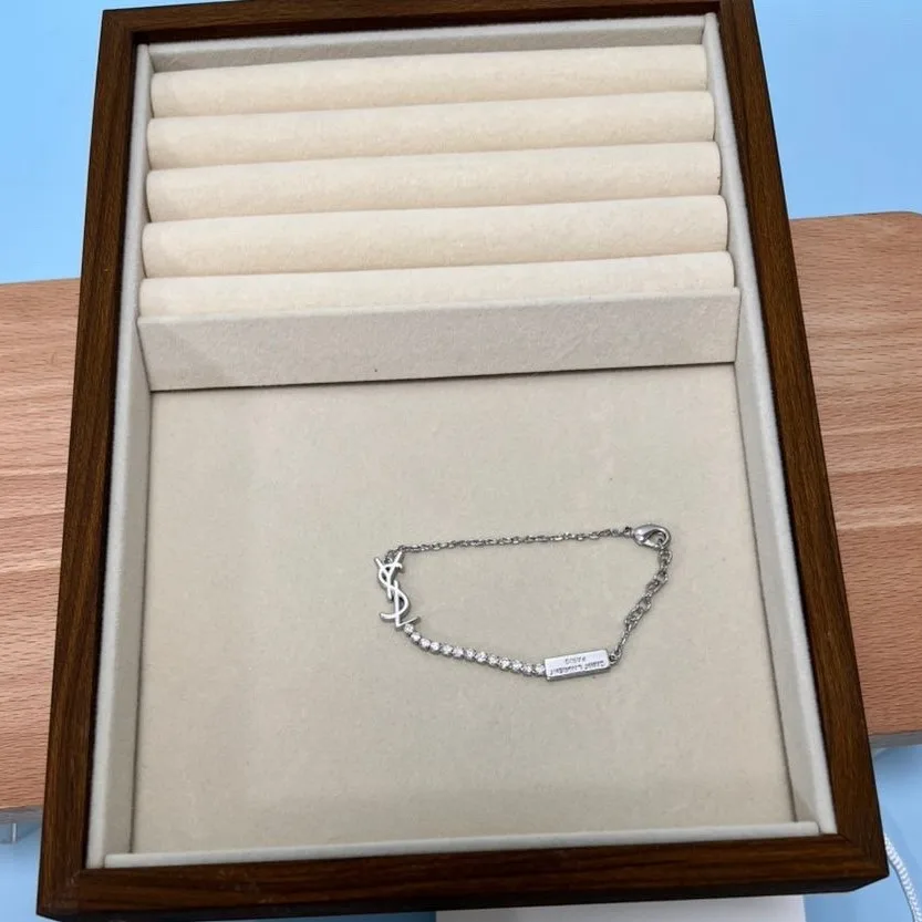 Saint Laurent Cassandre Charm Bracelet In Palladium - Image 5